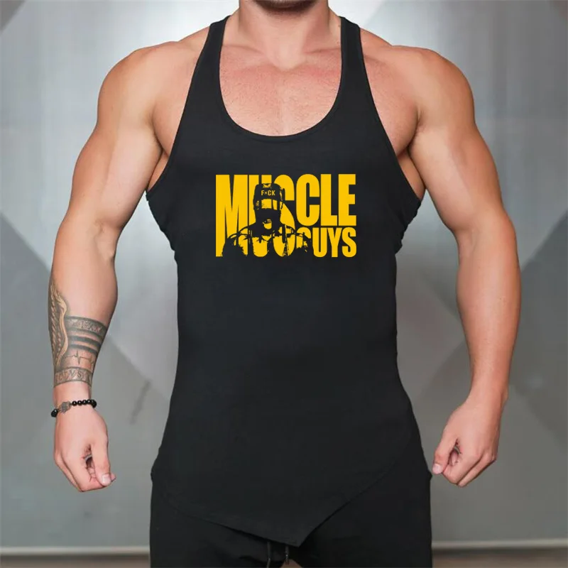 Summer Sleeveless Cotton Breathable T-Shirts Gym Bodybuilding Workout Fitness Tank Tops Mens Casual Sport Slim Fit Muscle Vests