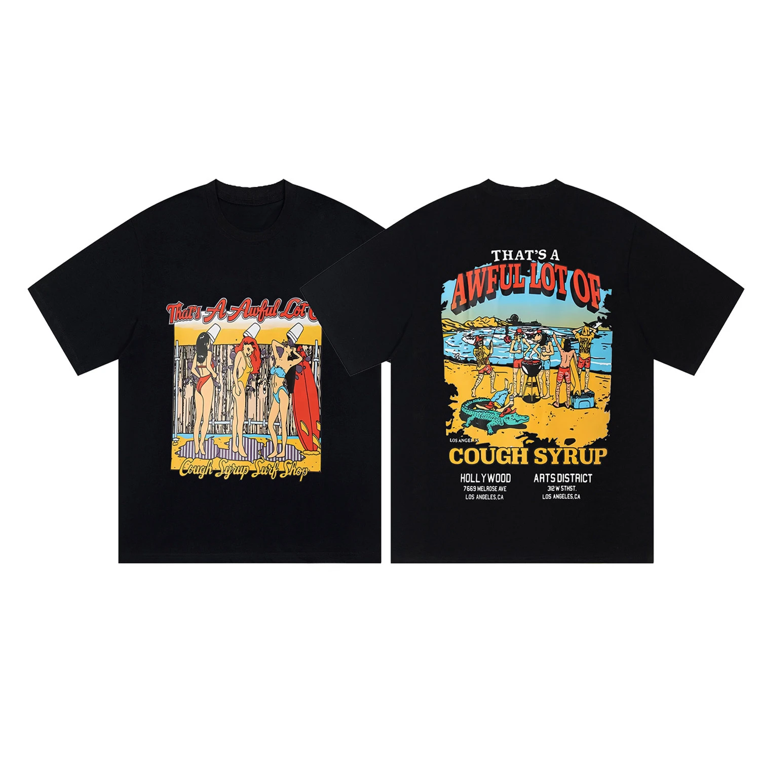 Pop Summer THAT. SA AWFUL LOT OF COUGH SYRUP American High Street Short-sleeved T-shirt for Men and Women