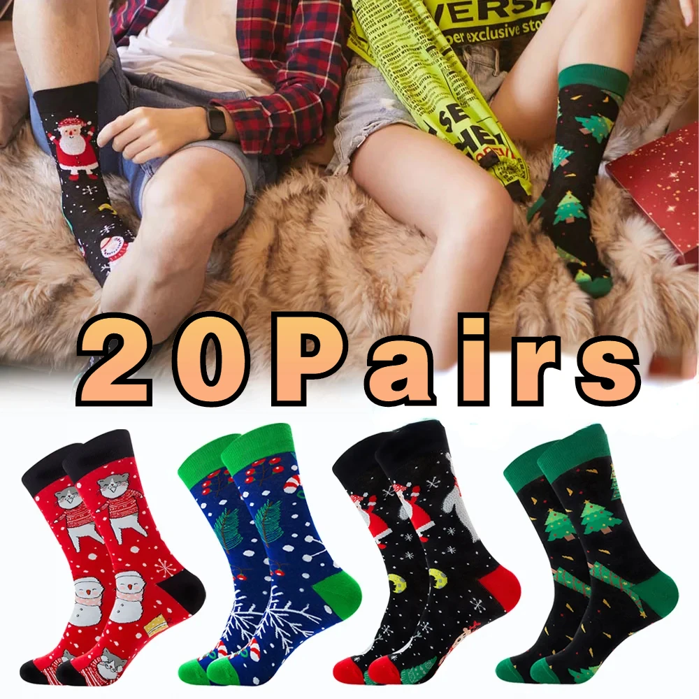 Christmas socks Creative fun socks Christmas Elk Snowman Santa Claus Christmas Tree Printed Socks Autumn and winter warm socks