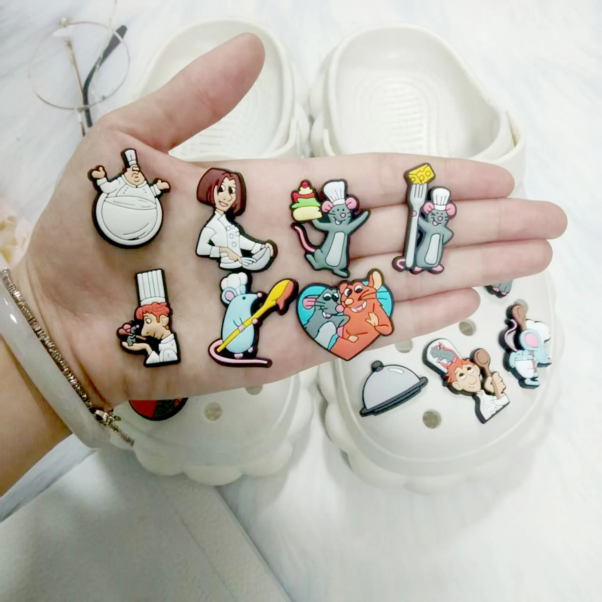 MINISO Рататуй, подвески для обуви с героями мультфильмов, аксессуары, украшения для детской обуви, подходят для браслета, классические подвески-сабо, подарок для вечеринки MINISO Рататуй, подвески для обуви с героями мультфильмов, аксессуары, украшения для детской обуви, подходят для браслета, классические подвески-сабо, подарок для вечеринки