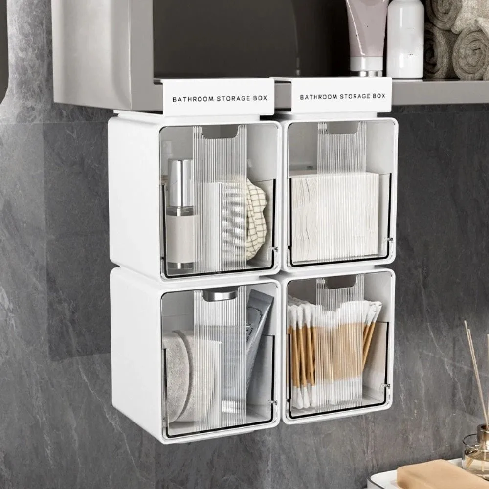 Hanging/Hook Style Drawer Style Storage Box Plastic Transparent Makeup Storage Container Large Capacity Space Saving