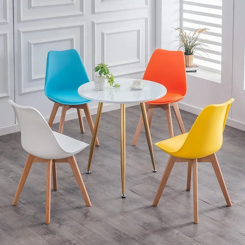 Armchair Dining Chair Home Internet Celebrity Nordic Simple Casual and Comfortable Lovely Bedroom Solid Wood Fabric Chair