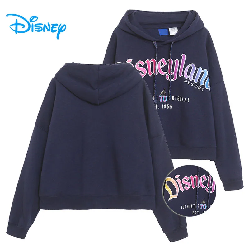 Disney sweat à capuche polaire Disneyland 70th anniversaire lettre broderie veste à capuche femmes pull décontracté pull haut