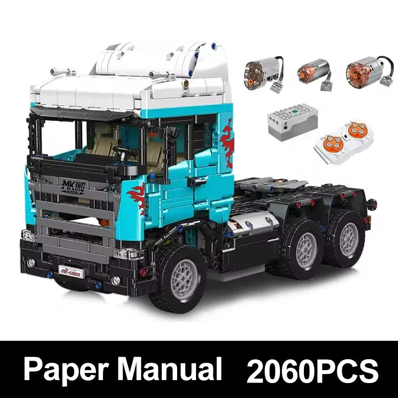 Veículo técnico de alta qualidade, brinquedos diy, molde king 13203 rc, cabeça de trator, bloco de construção, montagem de caminhão, tijolo, presente de natal para crianças