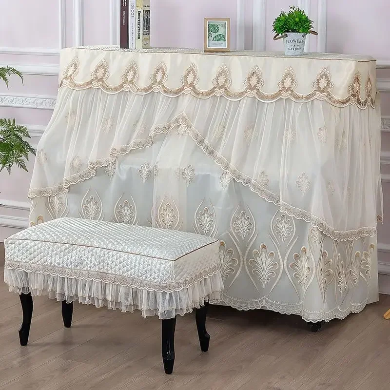 Piano Blanket Fabric Modern Simple Full Covers Piano Cover High-end Dust Cover Half Gabe Piano Stool Cover Cloth