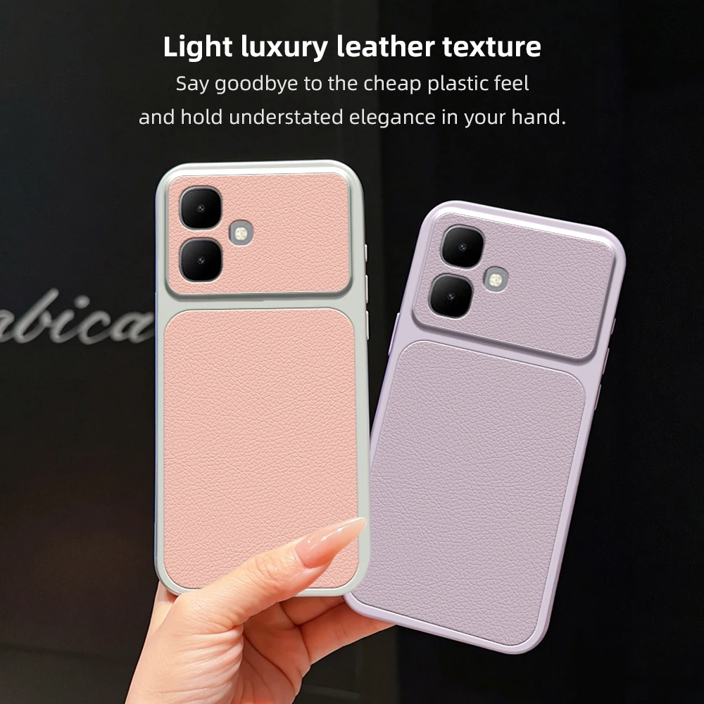 For Infinix Smart 10 Phone Case Infinix Smart 10 Case PU Lambskin Leather Frosted Shockproof protective shell Back Cover