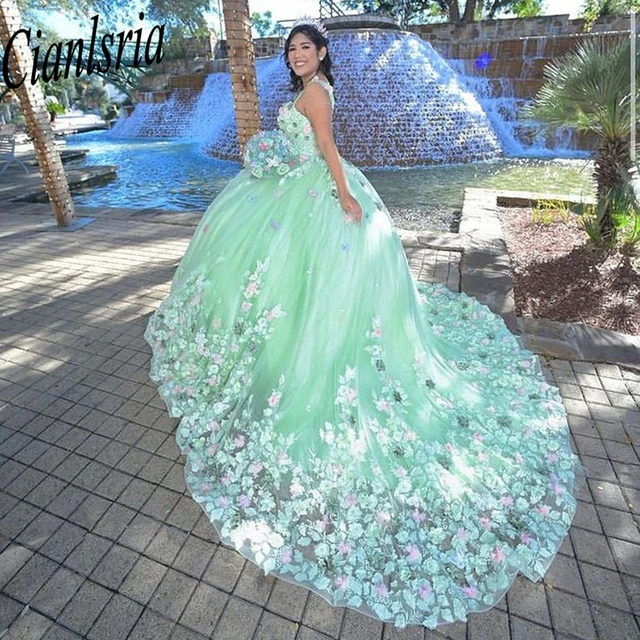 Mint shops green gown