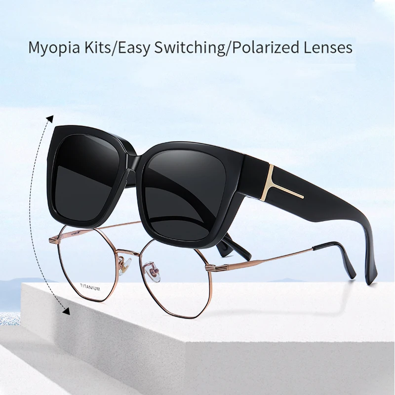 2023 Myopia Cover Portable Vintage Sunglasses For Men Women Trend TR90 Polarized UV400 Fashionable Driving Fishing Sun Glasses