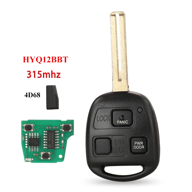 Jingyuqin 3 Buttons HYQ12BBT Remote Key 4D68 Chip 315MHz FOB for Lexus RX330 RX350 RX400h 89070-48821