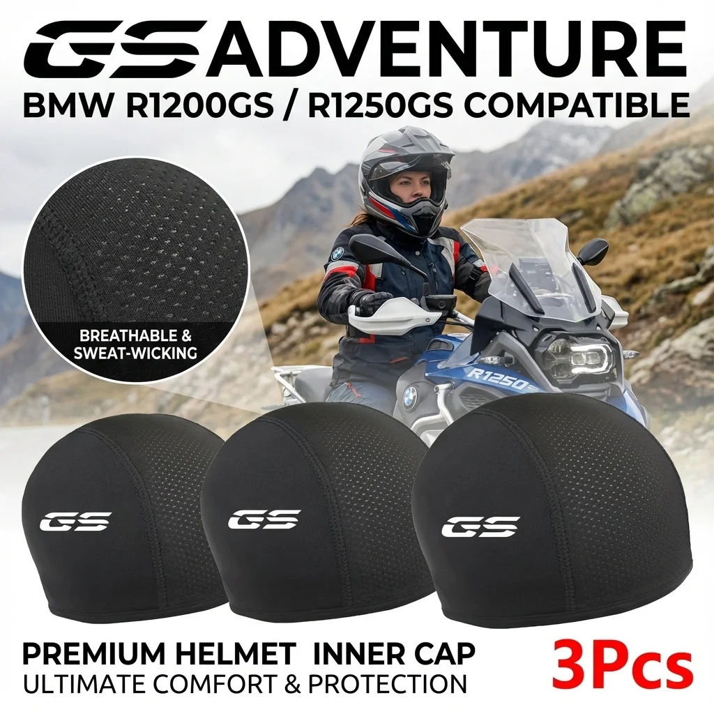 1/3PCS For BMW R1200GS R1250GS R 1200GS R1250 GS R 1250 LC ADV Motorcycle Balaclavas Helmet Inner Sweat Wicking Hat Men Women
