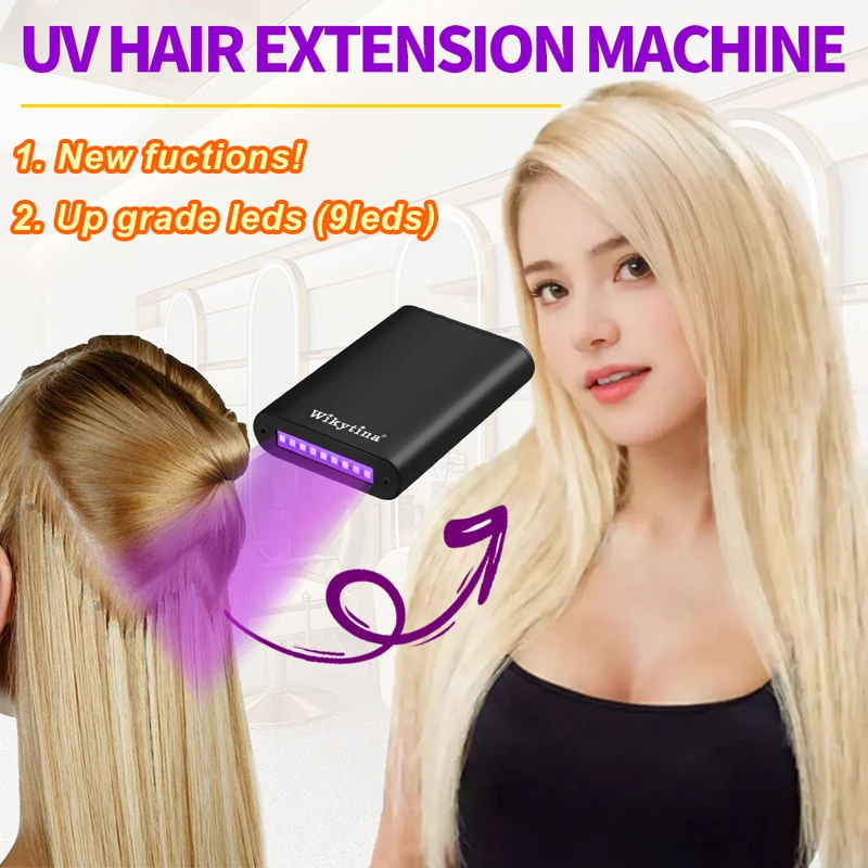 Professional V Light Hair Extensions Kit with UV Light Glue Hair Extension Tools and Machine for Perfect Extensions