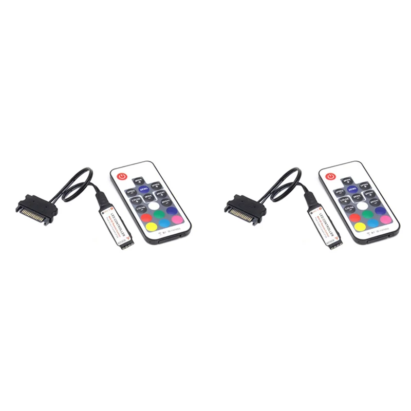 

ABT-2X RF17 Keys Remote DC 12 В Беспроводной контроллер SATA RGB для ПК Компьютерный корпус 5050 RGB Светодиодная лента