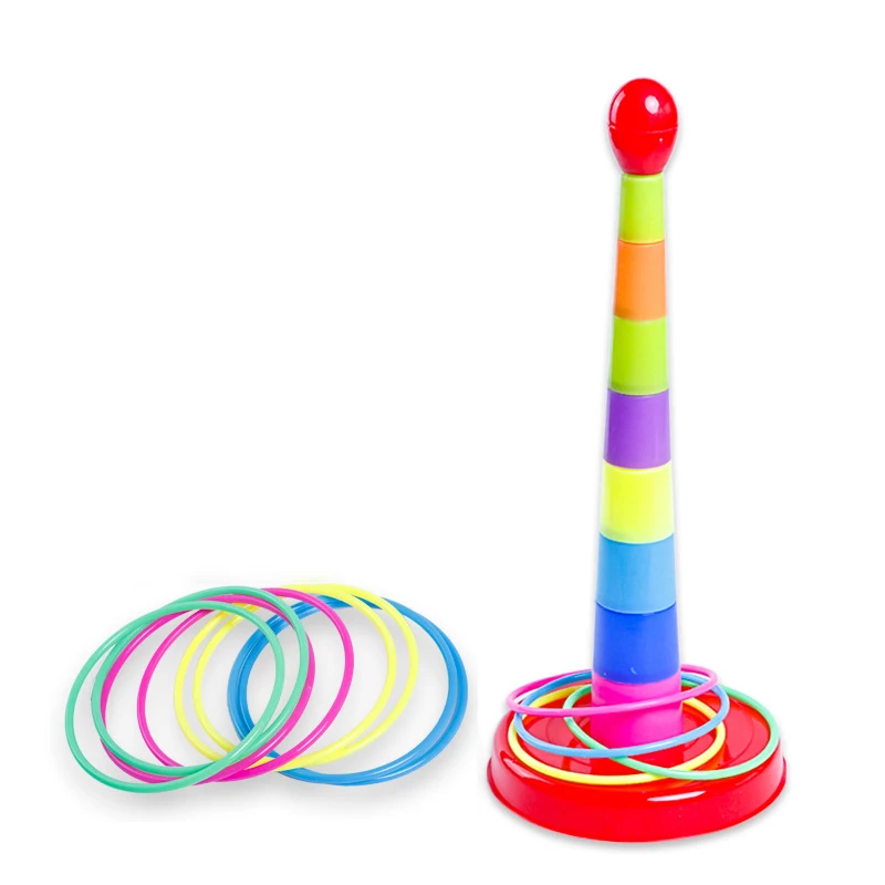 10 layers Children Throw Circle Game Ferrule Stacked Toys Fun Indoor Outdoor Parent-Child Interactive Early Education Gift