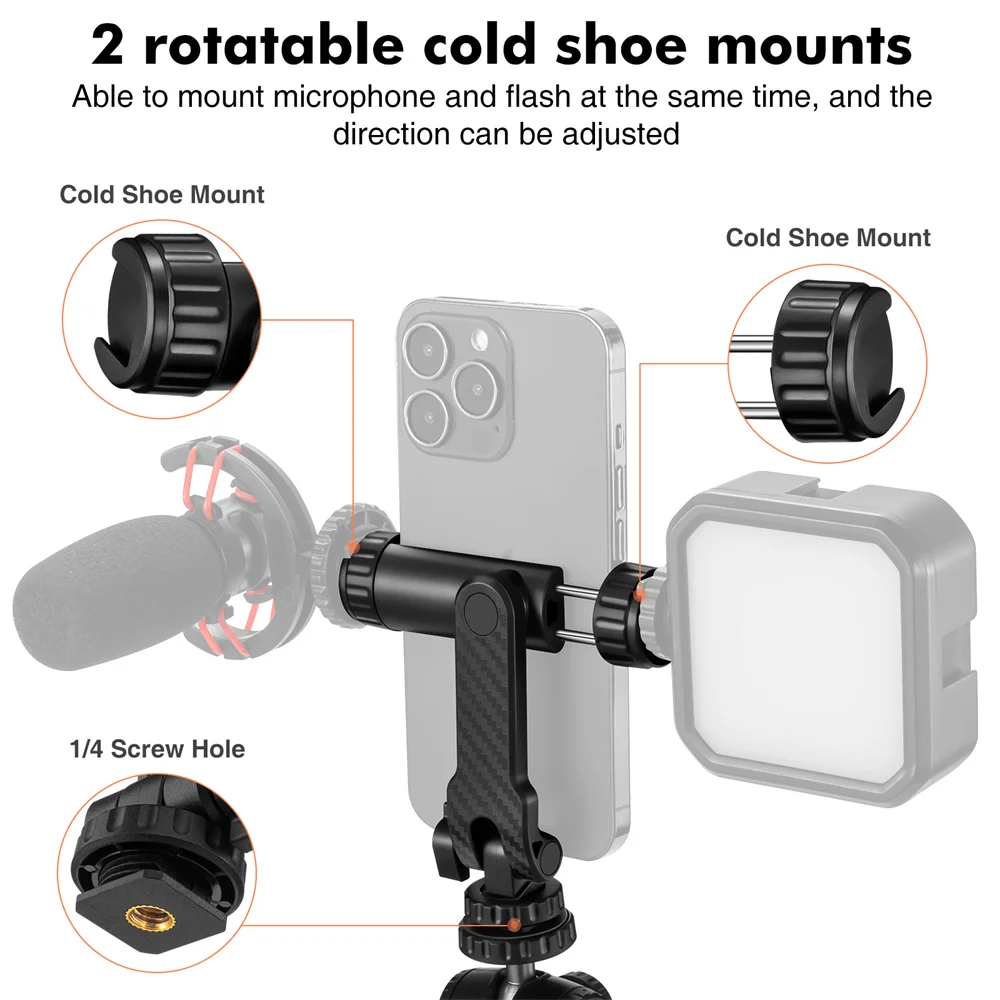 Upgrade ST-07S Vertical Shooting Phone Mount Holder DSLR Camera Monitor Mount Tripod Mount Clamp for Smartphone Vlog Shooting