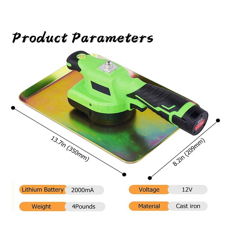 Paleta de placa plana de hormigón inalámbrica de iones de litio, máquina vibratoria portátil de mano para cemento y hormigón, enchufe estadounidense de 12V y 2000MA