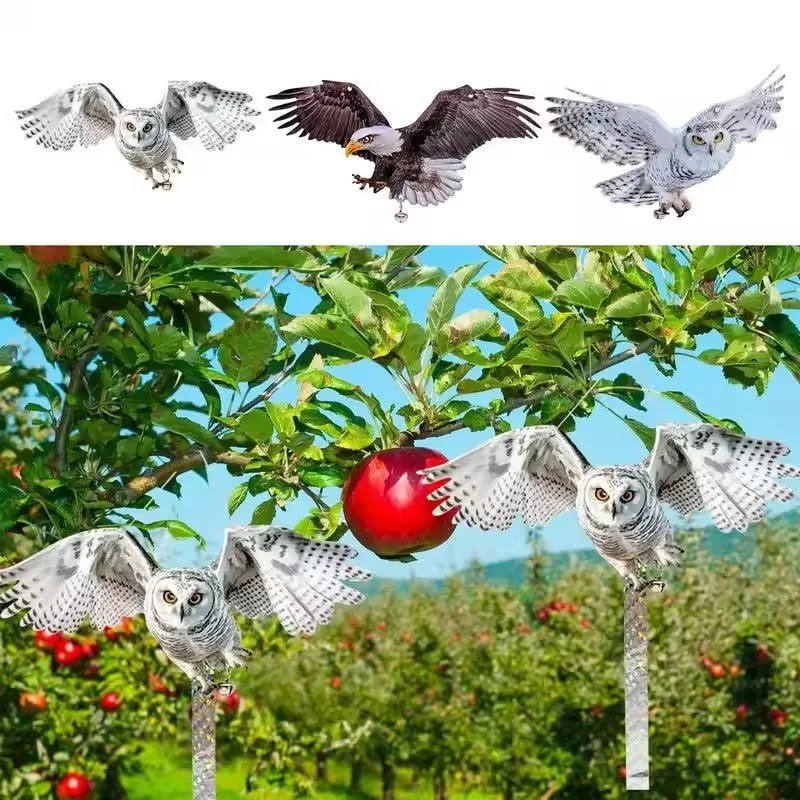 

Отпугиватель птиц Светоотражающий двухсторонний садовый отпугиватель птиц Артефакт Светоотражающая сова для дятла со звуком для сада, дома, двора