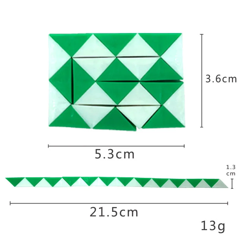 6 Stuks Kinderen Puzzel Transformatie Magische Slang Opvouwbare Kubus Twist Speelgoed 24 Sectie Veelzijdige Magische Liniaal Stress Verlichten speelgoed