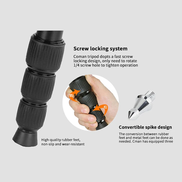 حامل Monopod للتصوير الفوتوغرافي من الألومنيوم خفيف الوزن DT286A