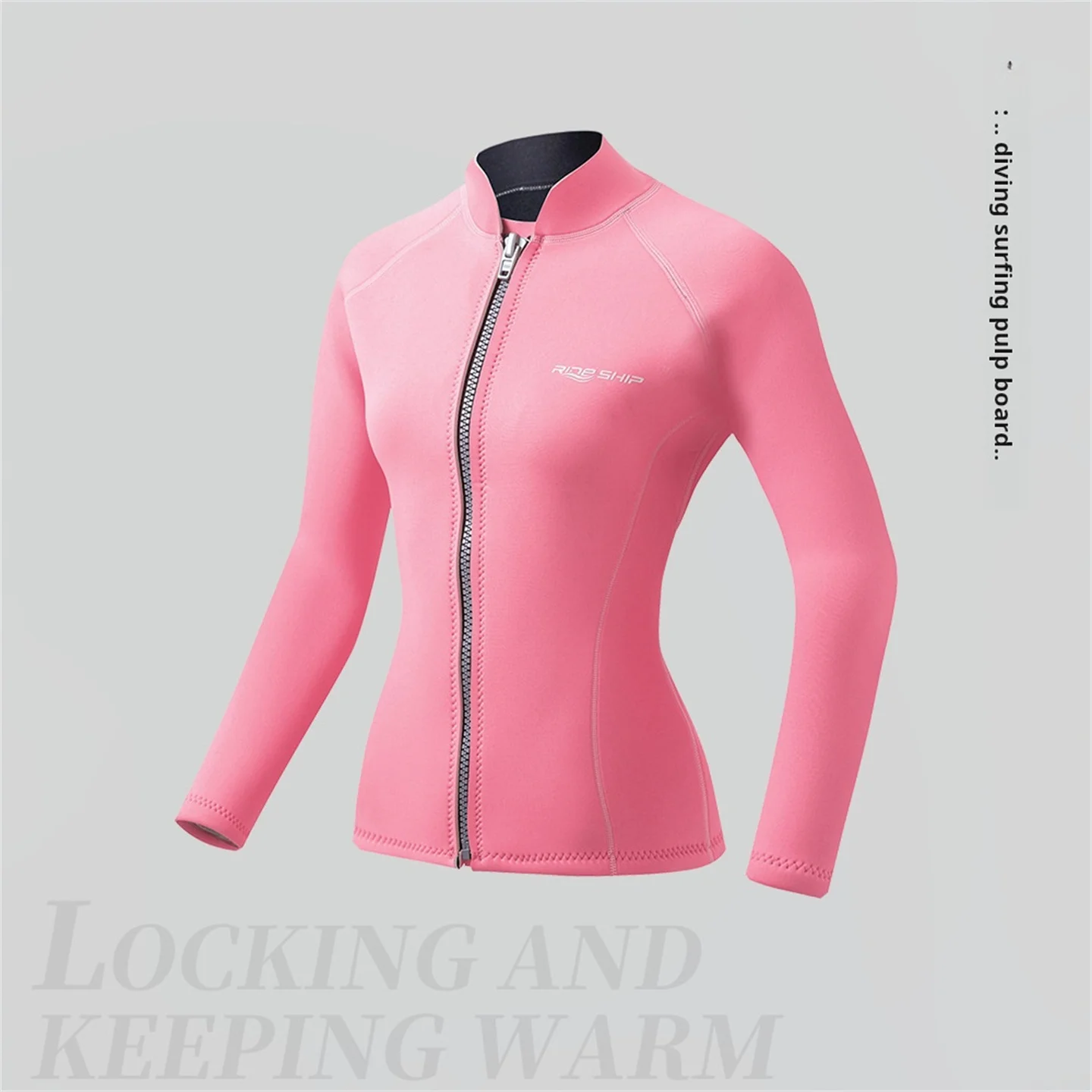3mm Neoprene Women's Diving Top Long Sleeve Jacket Separate Wetsuit Female Snorkeling Surfing Sailboard Coat Sun-proof Swimwear