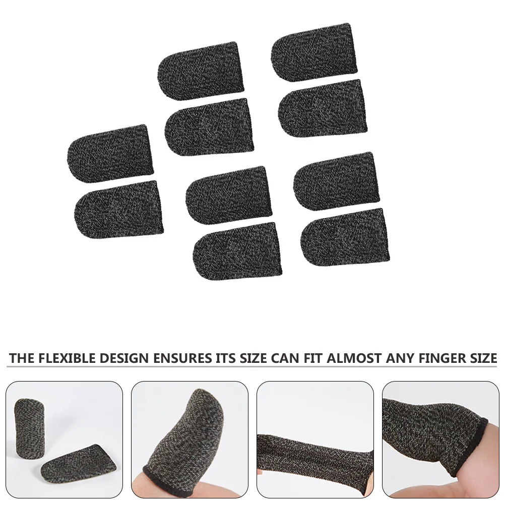

10pcs Finger for Phone Game Durable Breathable Screen Touch Cover Gaming Controller Fiber Game Controller Finger Sleeve Sweat