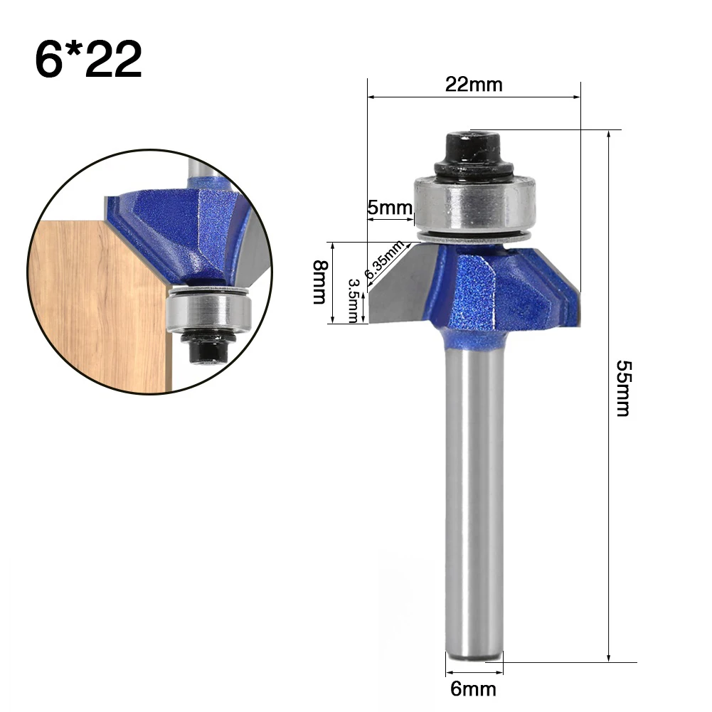 Woodworking Router Bit Router Bit Drawer 6mm Solid Hardened Steel YG6 6*22mm 6*24mm 600 Grit Mirror-Like Finish