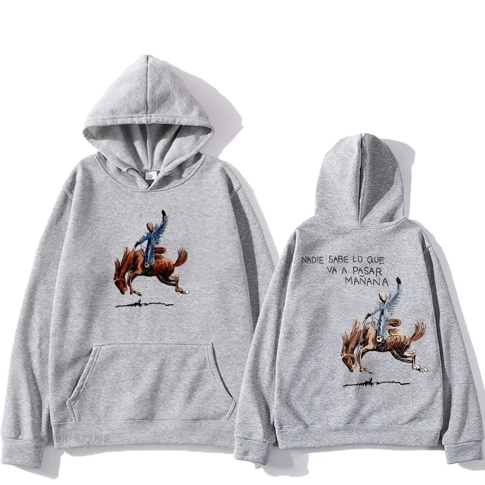 

Толстовка Bad Bunny Seda с капюшоном в стиле гранж в стиле хип-хоп Funko Pop, хлопковая удобная одежда для мужчин и женщин, винтажный пуловер в стиле панк