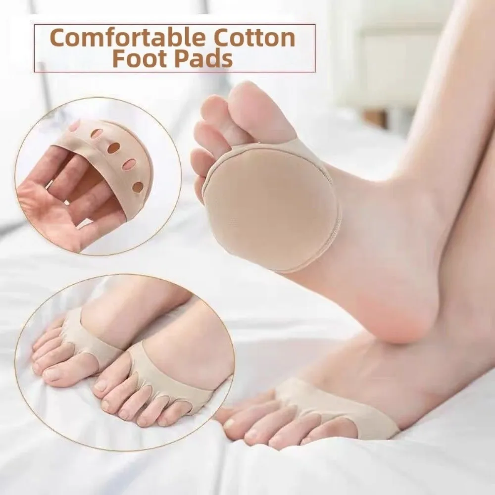 Anti-slip Invisible Forefoot Pad Five Toes Ice Silk Half Size Forefoot Cushion Insoles Breathable Half Foot Socks for High Heels