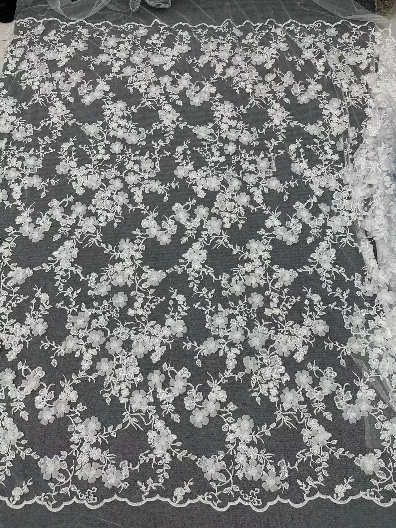 

Unique Top Quality Heavy Rich Beads With Sequins Off White Wedding Gown Dress Lace Fabric Sell By 5yards Free Shopping 2024