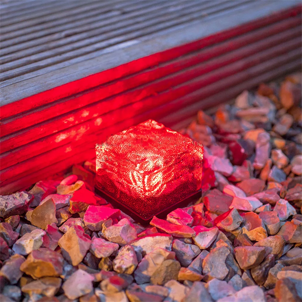

Solar Decorative Lights Outdoor Garden Landscape Ice Rocks LED Brick Solar Powered Auto Dusk Dawn Charging Day No Wiring