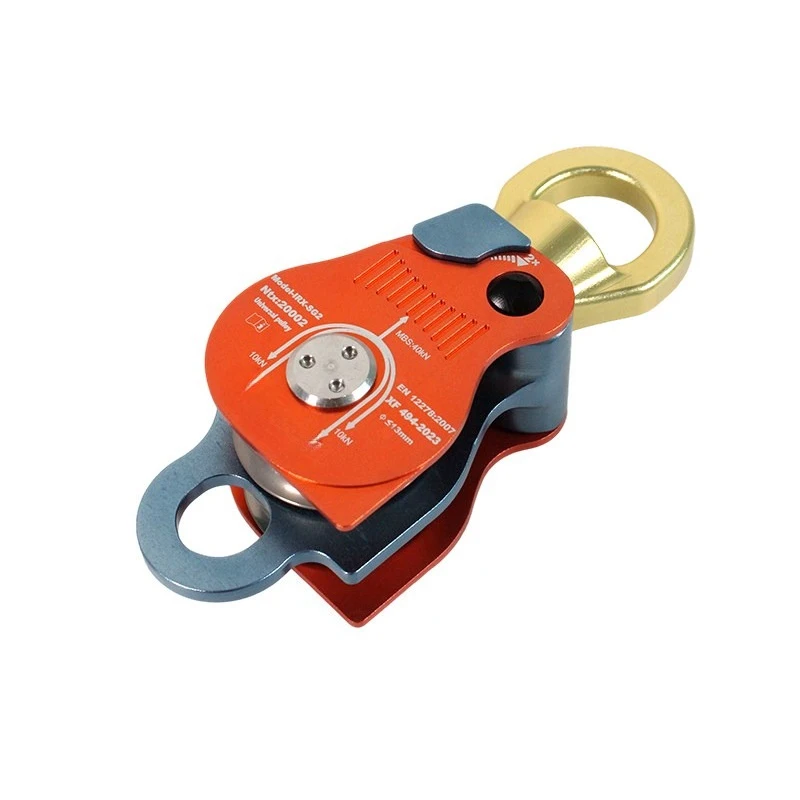 Single Climbing Pulley 22kN Rescue Pulley Block Swivel Eye, High Efficiency for Ice Rock Caving & Rope Access High-Altitude Work