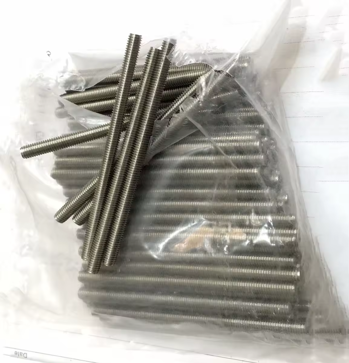 50 個のステンレス鋼全ねじ両頭ネジボルト DIN975 M3-M6 * L 歯付きロッドヘッドレスネジ産業用