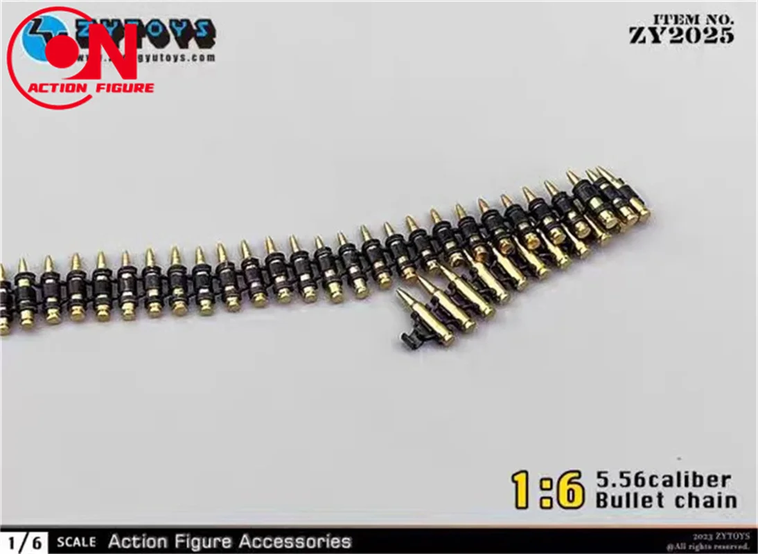 ZYTOYS ZY2025 50 pz Scala 1/6 Calibro 5.56 Catena Proiettile M27 Modello di Collegamento Puntelli di Scena Misura 12 ''Soldato Action Figure corpo