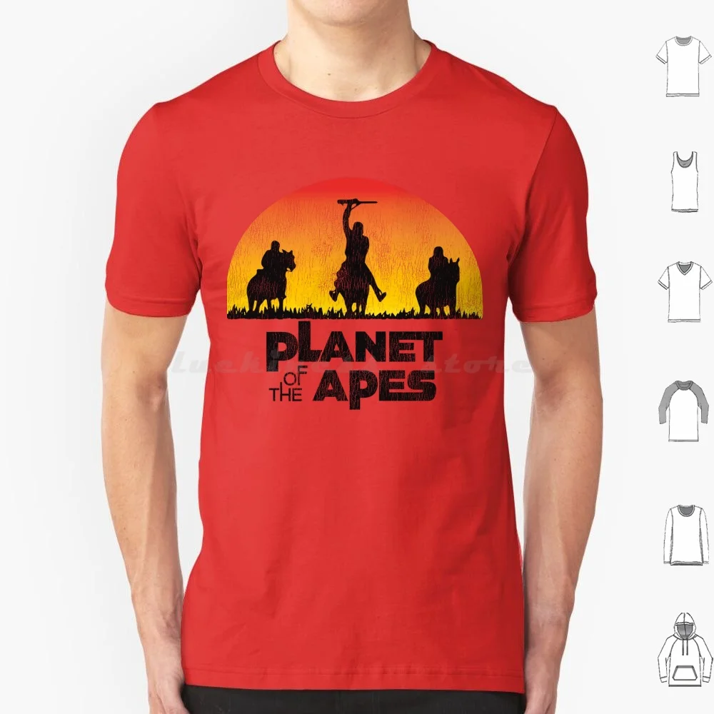 Planeta dos macacos pôr do sol lts usado t camisa tamanho grande 100% algodão planeta dos macacos charlton heton chimpanzé filme sujo
