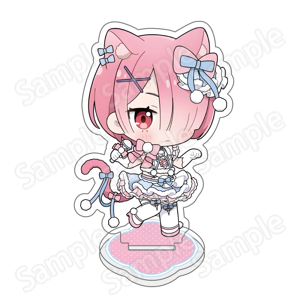 Anime Re:ZERO -Starting Life in Another World- Ram Rem Rabbit Ear Ver New10cm Acrylic Stand Cute Keychain Bag Pendant Cosplay De