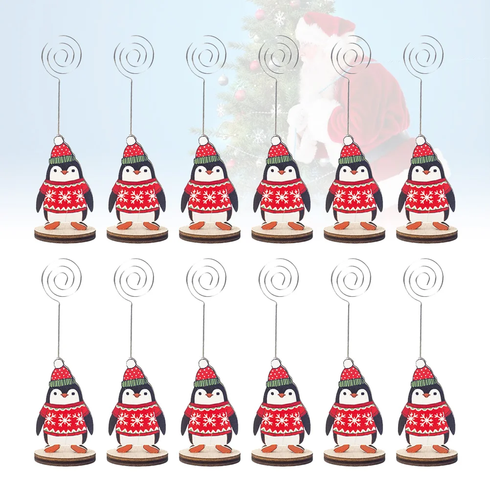 12 Pcs Photo Picture Number Sign Stands Holder Christmas Note Message Folder Table