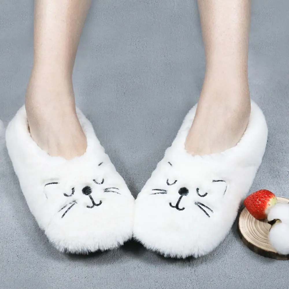 

Fashion Anti-Slip Slipper Socks Women Soft Cartoon Cat Thicken Thermal Socks Indoor Shoes Warm Fleece Floor Socks Winter