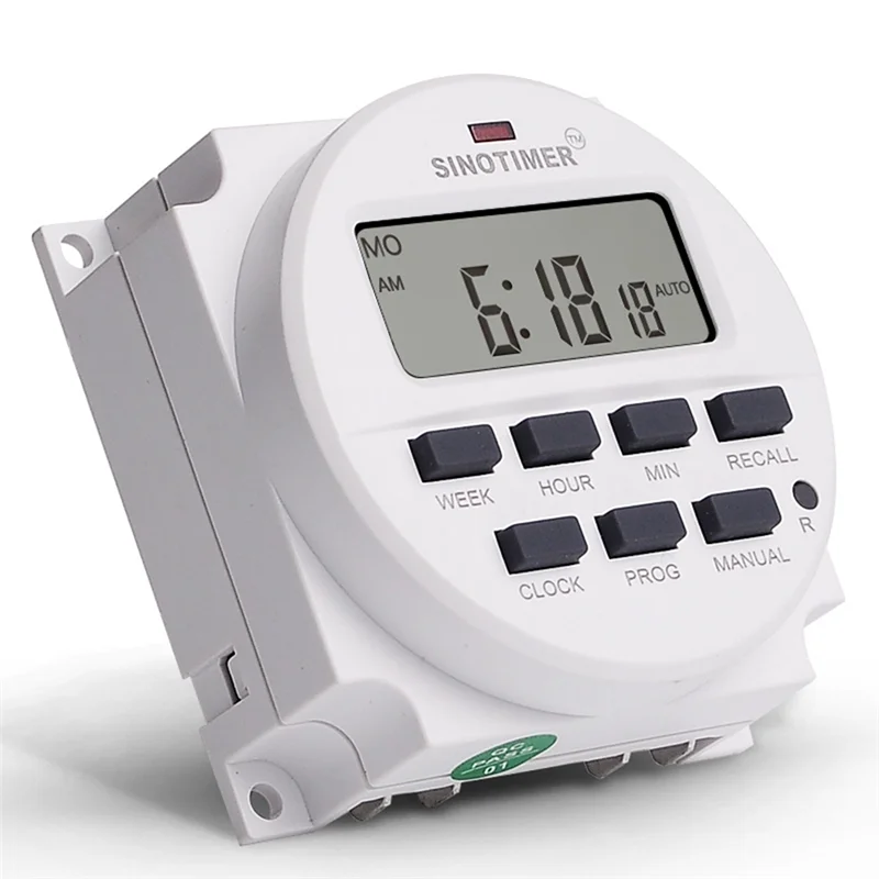 SINOTIMER Tm618N-2 Lcd 1.6 Inch Digital 220V Ac 7 Days Programmable Timer Switch with Relay Inside and Countdown Time Function