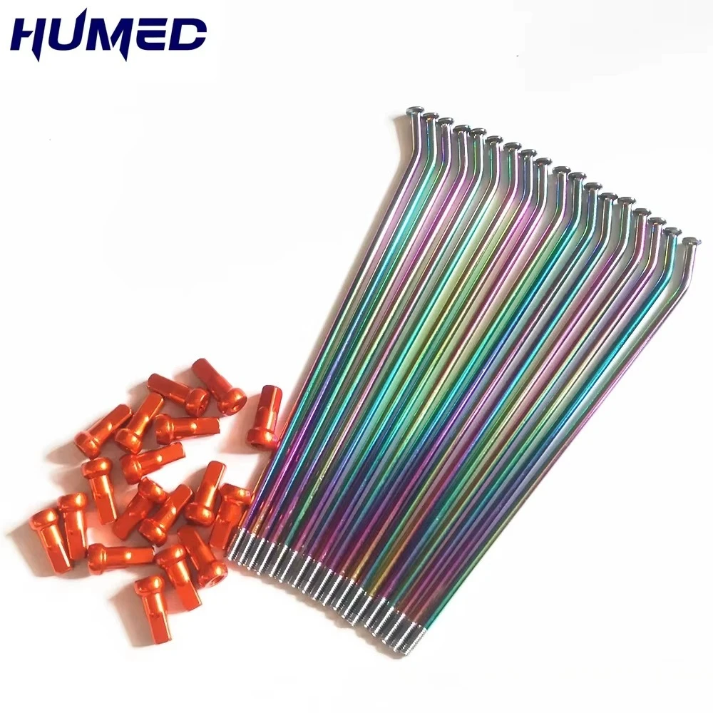 36pcs/lot  Motorcycle wheels spokes rainbow Diameter 4.0×170/175/180/190/195mm 45#Steel  Off-road Pit Dirt Bike spokes Part