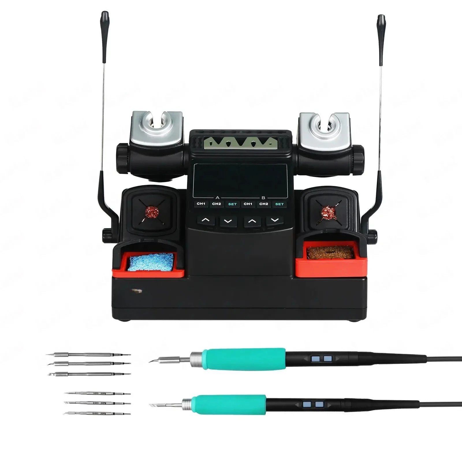 2026New Dual Soldering Station Ai fen A902 Pro Automatic Welding Rework Station C115 C210 C245 Handles Iron Tips BGA PCB