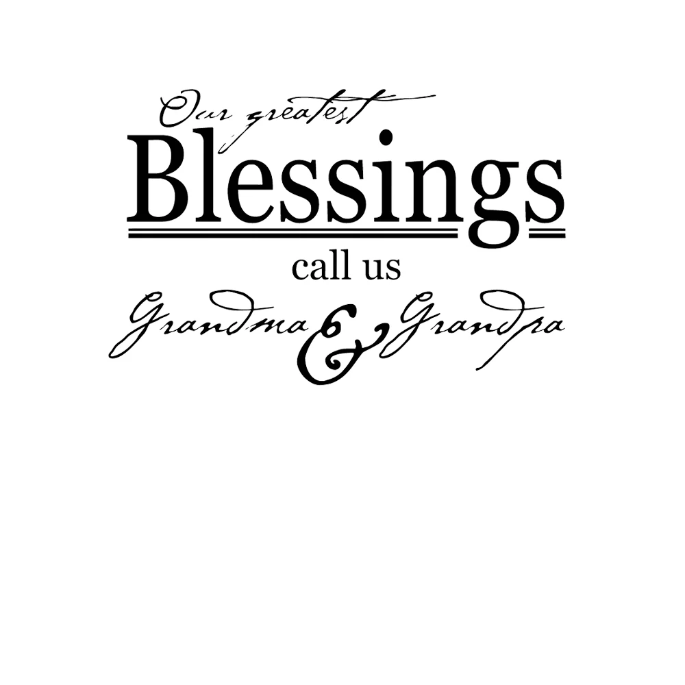 Our Greatest Blessings Call Us Grandma Grandpa Quote Wall Sticker Home Decor Vinyl Art Murals Wall Decals Removable Wallpaper