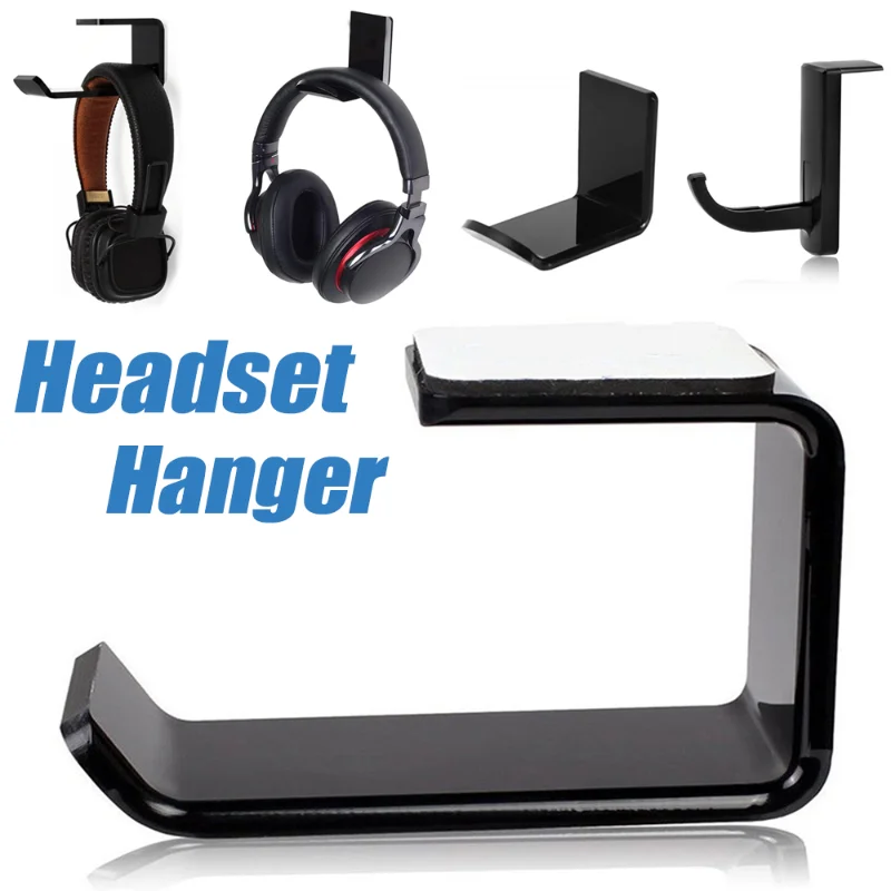 Headset Holde Self-Adhesive Mounted Headphone Hanger PC Monitor Display Headset Earphone Hook Rack Headphones Accessories