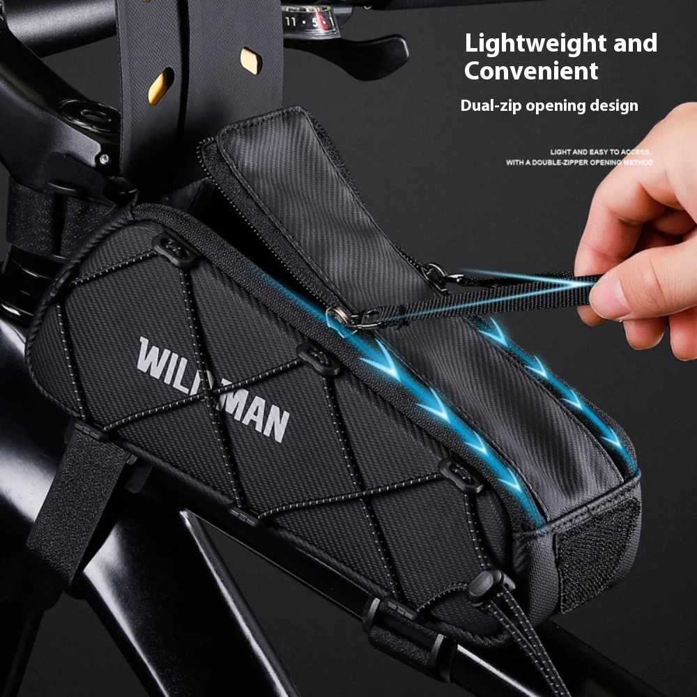 

Передняя трубчатая сумка с сенсорным экраном, корзина для хранения большой емкости, сумка на руль велосипеда, сменные аксессуары для велоспорта