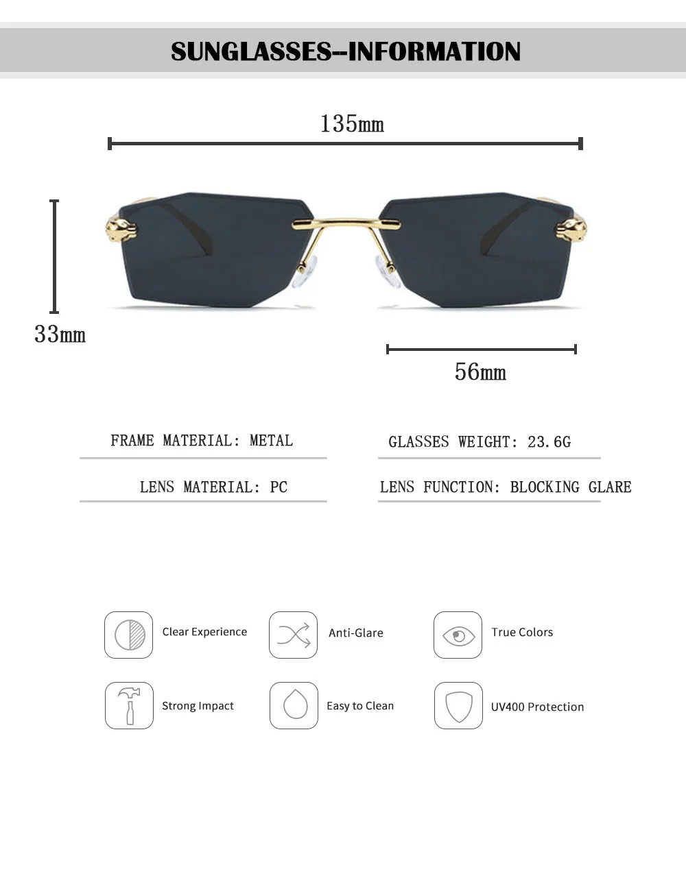 2026 randlose Sonnenbrille Frauen Vintage Luxus Mode Gläser Shades Dropshipping Luxe Lentes De Sol Mujer Lunette Soleil Femme – Detail 14