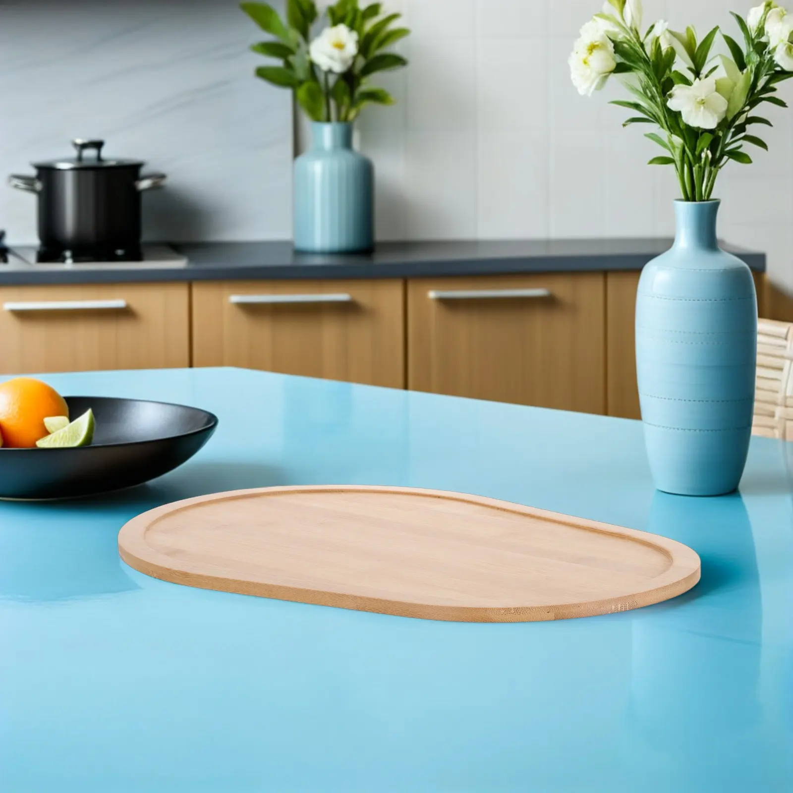 Bamboo Stand Mixer Slider Mat for Kitchen Countertop 14.5x9.6 Inch Appliance Sliding Tray Reusable Mixer Accessory Protective