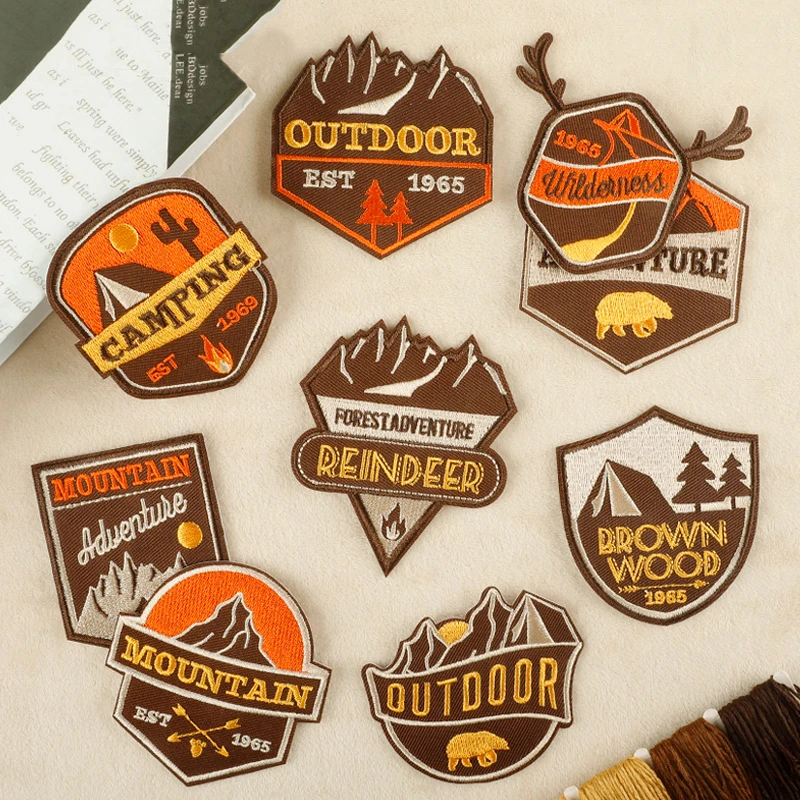 Outdoor Camping Embroidery Patch Iron On Patches For Clothing Thermoadhesive Patches On Clothes DIY Badges Applique On Jacket