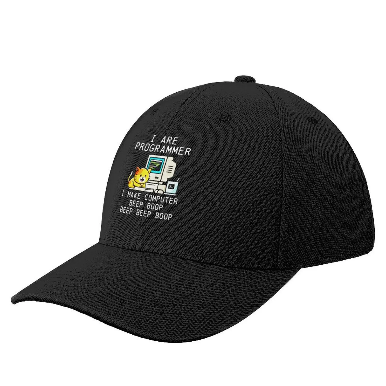 

Programmer Cat Beep Boop Coding Baseball Cap custom Hat Hat Baseball Cap Funny hats winter hats for men Man Women's