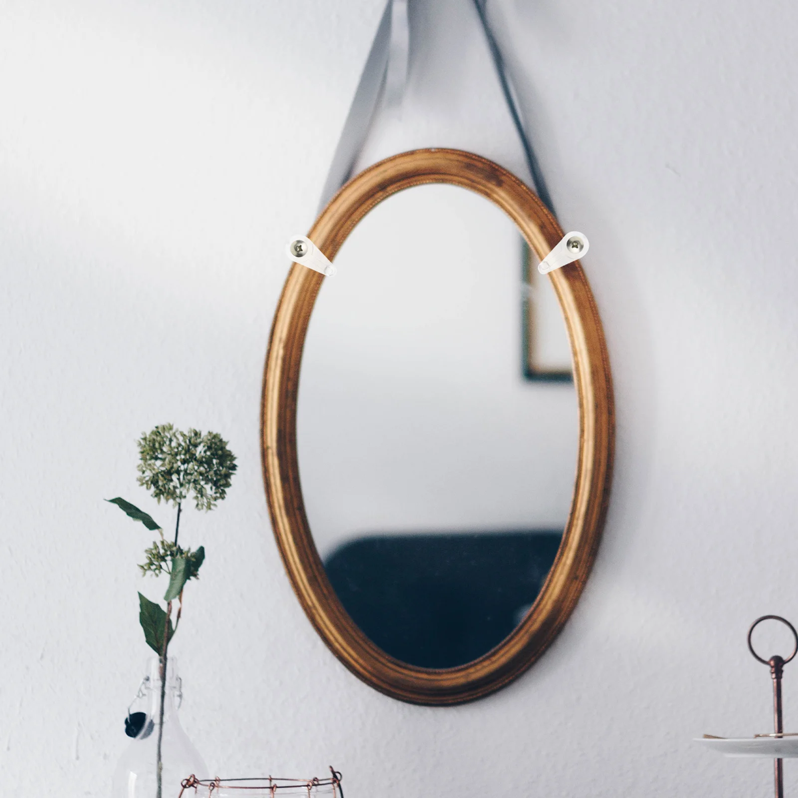 

60Sets Mirror Hanger Clip Kit Invisible Design Multiscene Use Bathroom Vanities Cabinets Fixing Mirror Hanger Clip Kit