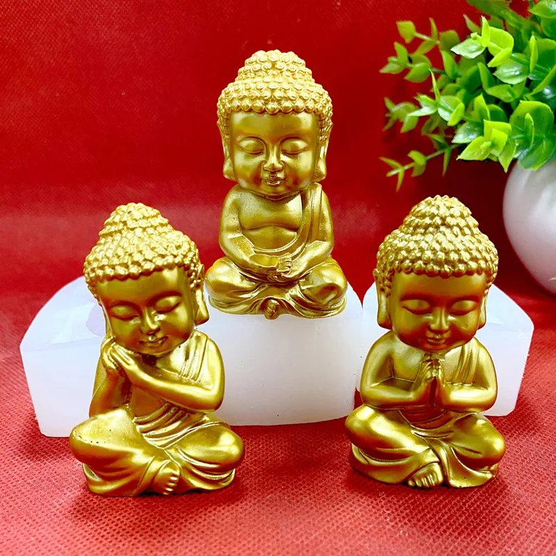 3D Buddha Silicone Candle Mold Church Maitreya Buddha Craft Plaster Epoxy Resin Making Supplies Diy Handmade Candle Making Kit