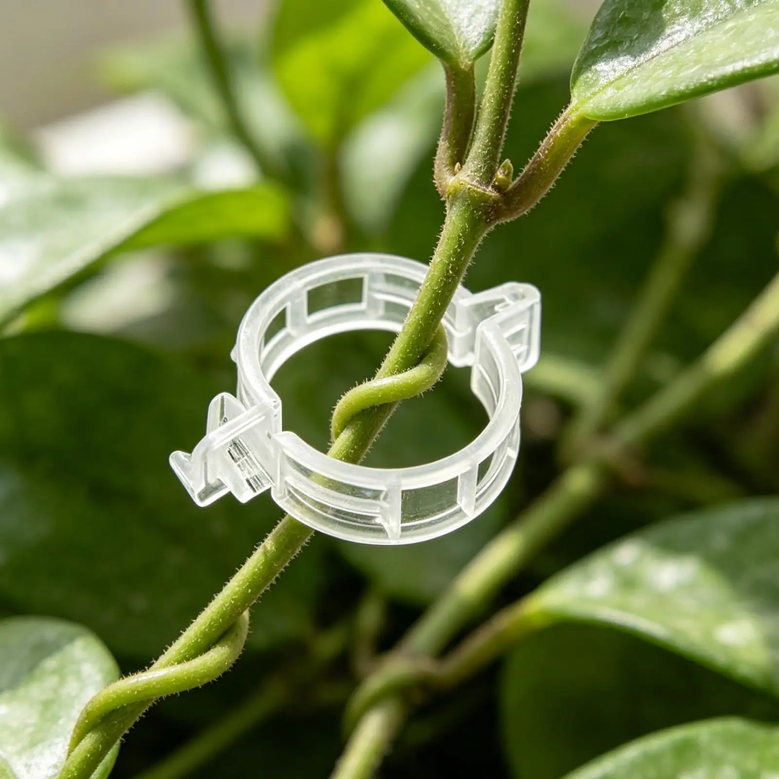 100pcs Plant Vine Clip, Support Garden Tying Clamp for Stem,Reusable Gardening Fixation Clips for Plants, Transparent