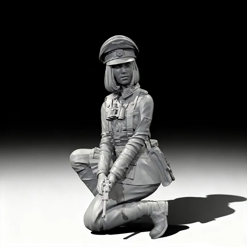 

1/35 фигурка из смолы, европейские женские солдаты в боевой Gk, микроминиатюрная 3d печатная белая модель игрушки в разобранном виде и неокрашенная